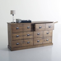 Комод Из массива сосны с 6 ящиками Lindley единый размер каштановый LA REDOUTE INTERIEURS  фото, kupilegko.ru